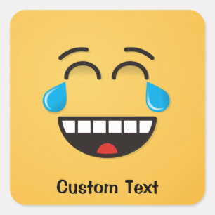 Adesivo Quadrado Face com lágrimas de alegria picante quadrada