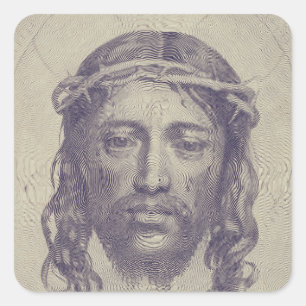 Adesivo Quadrado Face de Cristo na Rua. O Véu Sagrado de Veronica