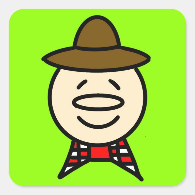 Adesivo Quadrado Face de ícone (Frente)