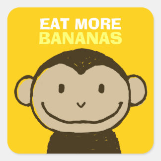 Adesivo Quadrado Face de macaco | Comer Mais Bananas