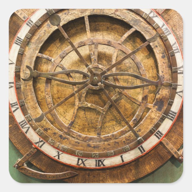 Adesivo Quadrado Face do relógio antiga, Alemanha (Frente)