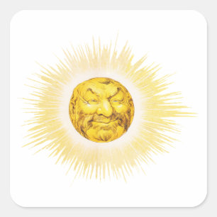 Adesivo Quadrado Face feliz Sun