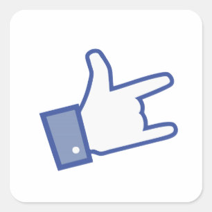 Adesivo Quadrado Facebook gosta de você de balançar o ícone do r