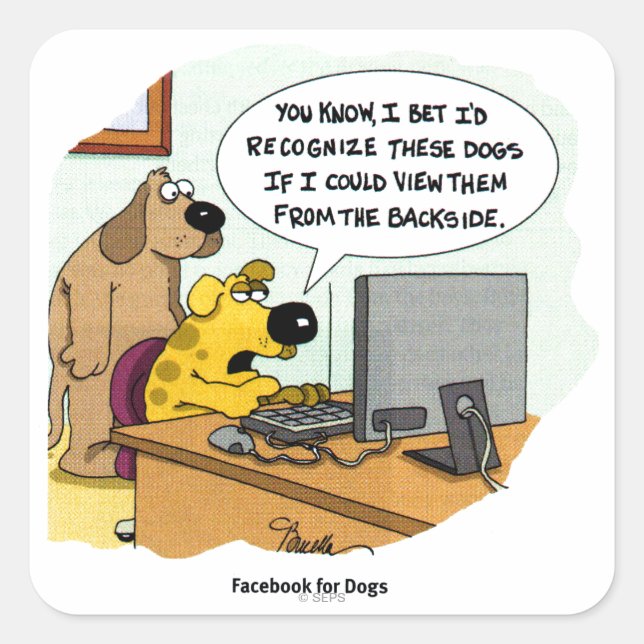 Adesivo Quadrado Facebook para cães (Frente)