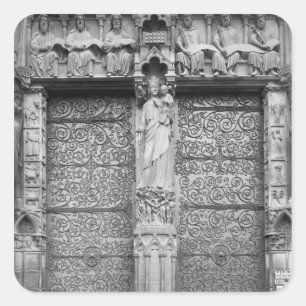 Adesivo Quadrado Fachada de Notre-Dame, portal esquerdo, Paris