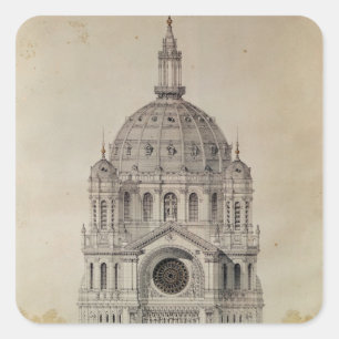 Adesivo Quadrado fachada oeste da Igreja de Ruas. Augustin