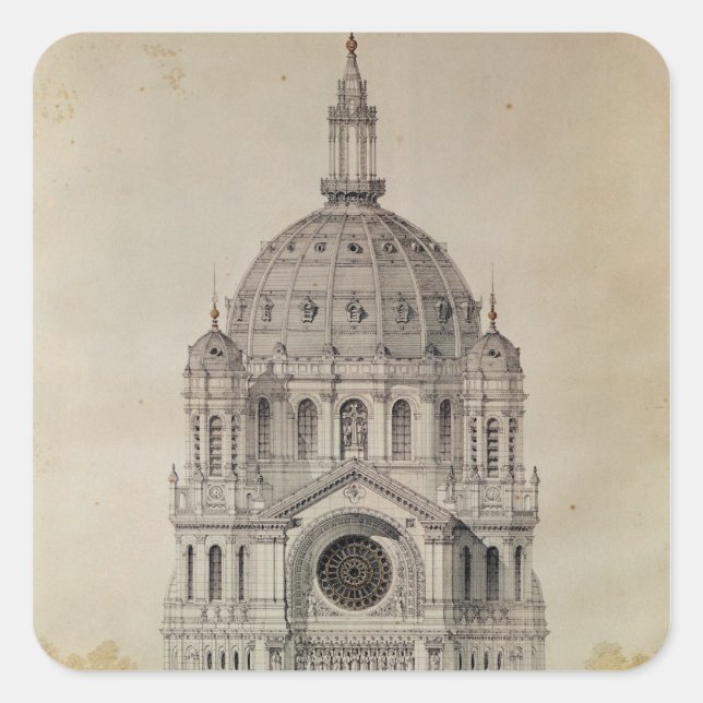 Adesivo Quadrado fachada oeste da Igreja de Ruas. Augustin (Frente)