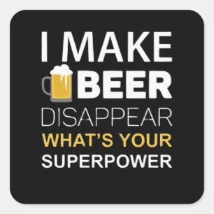 Adesivo Quadrado Faço a cerveja desaparecer