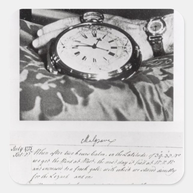 Adesivo Quadrado Facsimile of Pocket Chronómetro (Frente)