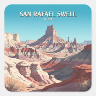 Adesivo Quadrado Factory Butte e o San Rafael Swell Hanksville