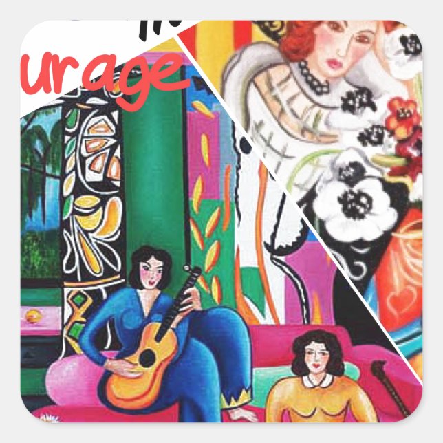 Adesivo Quadrado Faculdade criadora da colagem da pintura de (Frente)