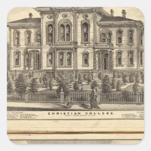 Adesivo Quadrado Faculdade cristã e faculdade metodista pacífica