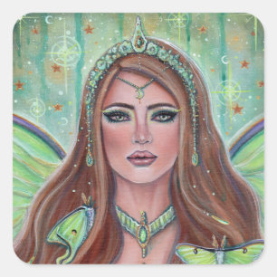 Adesivo Quadrado Fada de deusa irlandesa por Renee Lavoie