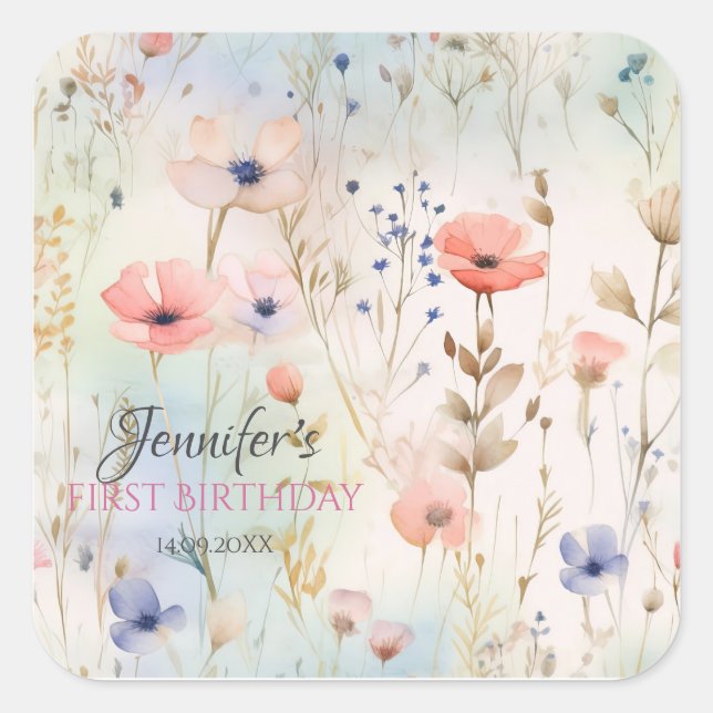 Adesivo Quadrado Fada Floral Ficker Perfect Nature Girls (Frente)