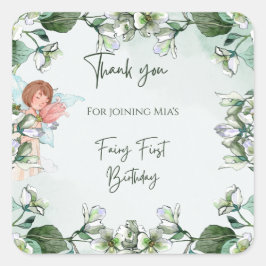 Adesivo Quadrado Fada Primeira Floresta Encantada 1rua Obrigado