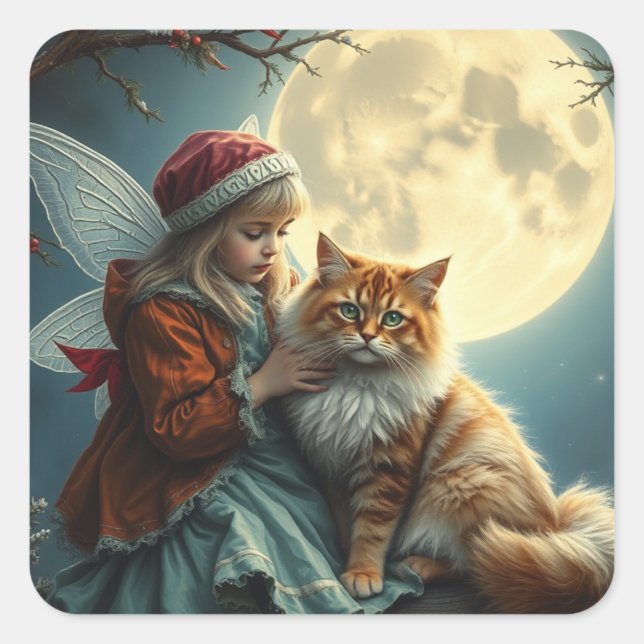 Adesivo Quadrado Fadas Festivas (Frente)