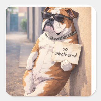 Adesivo Quadrado FAFO — Unbothered Bulldog Sticker