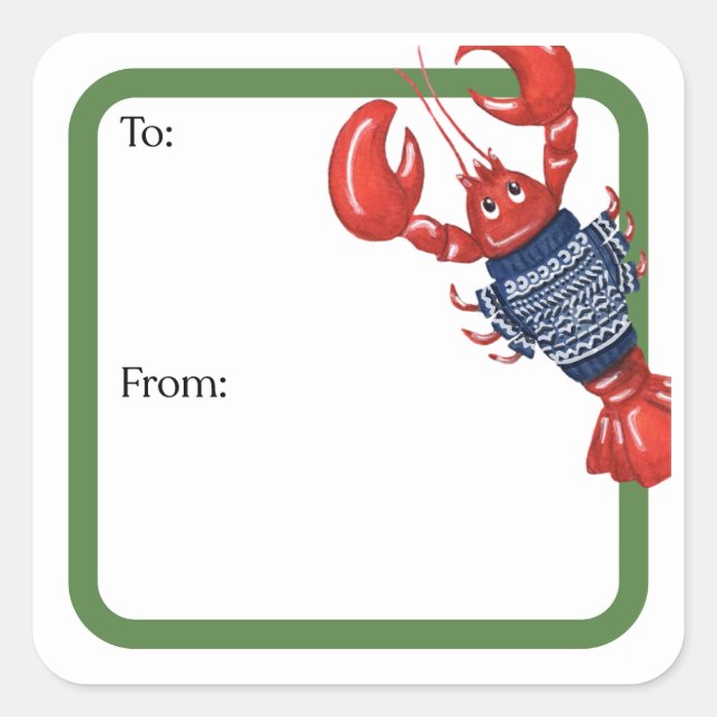 Adesivo Quadrado Fair Isle Lobsters Square Sticker (Frente)