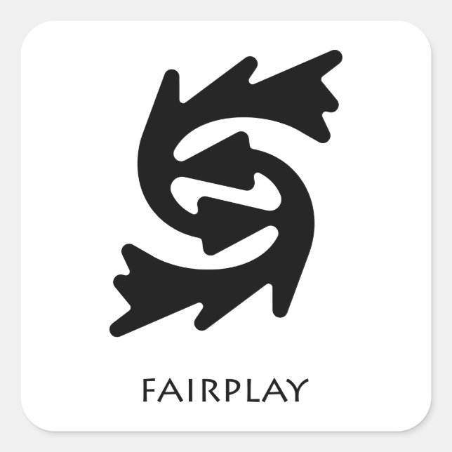 Adesivo Quadrado Fair Play (Bi Nka Bi) Símbolo Adinkra (Frente)