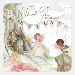 Adesivo Quadrado Fairy Birthday