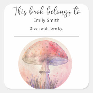 Adesivo Quadrado Fairy fly agaric - livro pertence a