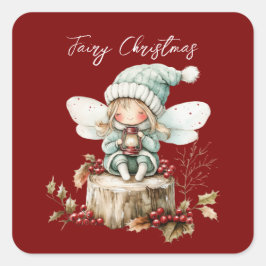 Adesivo Quadrado Fairy Merry Christmas