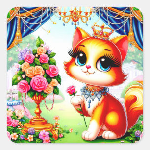 Adesivo Quadrado Fairytale Feline