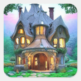 Adesivo Quadrado Fairytale House Square Sticker