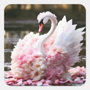 Adesivo Quadrado Fairytale swan