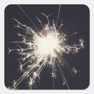 Adesivo Quadrado faísca de fogos de artifício brilho à noite centel