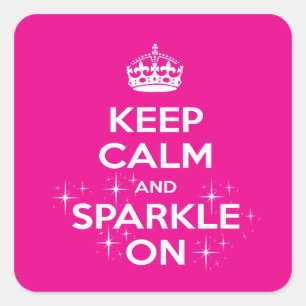 Adesivo Quadrado Faísca Rosa Na Princesa/Rainha