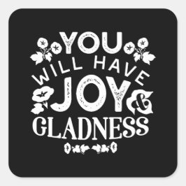 Adesivo Quadrado Faith and Happiness – Joy and Gladness Quotes