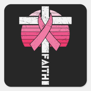 Adesivo Quadrado Faith Breast Cancer Conhecer Mulheres Cristãs Pres