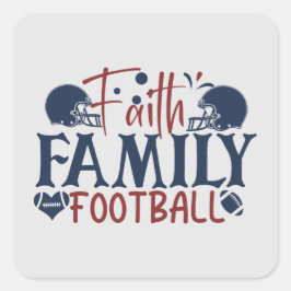 Adesivo Quadrado Faith Family Futebol esportivo Word Art