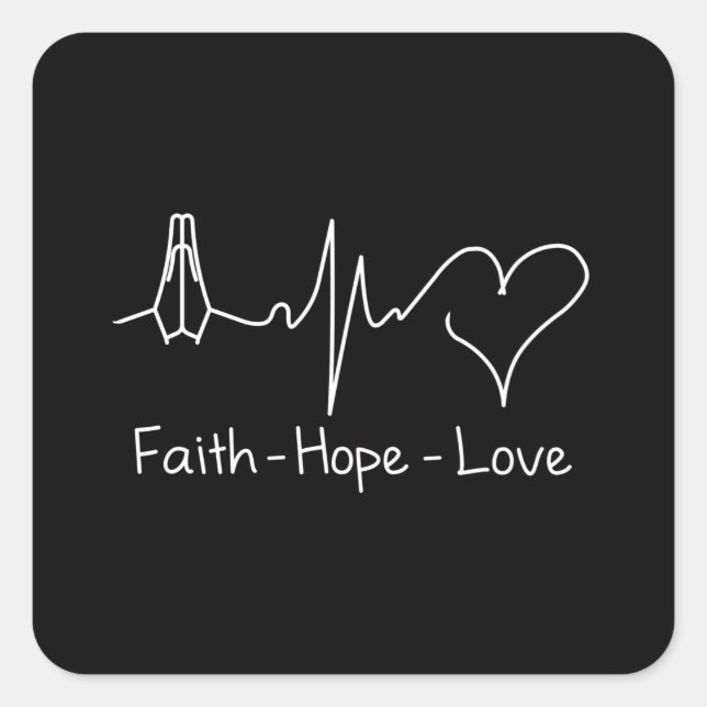 Adesivo Quadrado Faith hope and love (Frente)