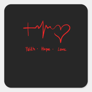 Adesivo Quadrado Faith Hope Love
