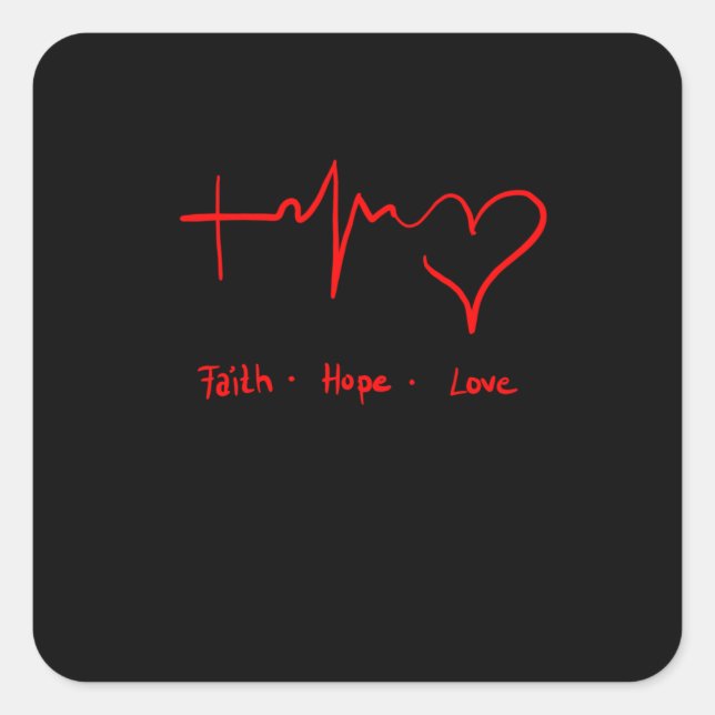 Adesivo Quadrado Faith Hope Love (Frente)