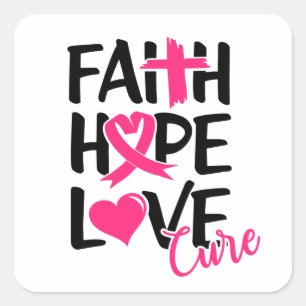 Adesivo Quadrado Faith Hope Love T-Shirt Chaveiro Button Silver Pla