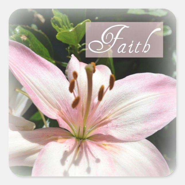 Adesivo Quadrado Faith Pink Lily Stickers (Frente)