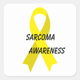 Adesivo Quadrado Faixa de Opções de Consciência Amarela Sarcoma