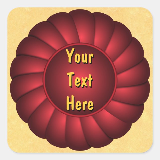 Adesivo Quadrado Faixa de Opções Vermelha para Personalizar (Frente)