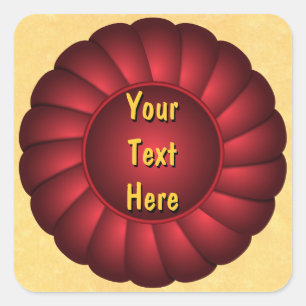 Adesivo Quadrado Faixa de Opções Vermelha para Personalizar