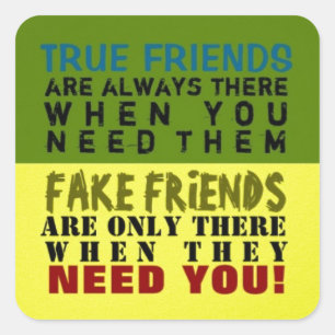 Adesivo Quadrado FAKE vs TRUE ~ Stickers
