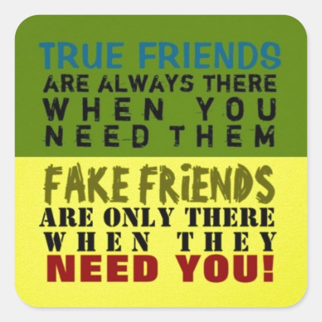 Adesivo Quadrado FAKE vs TRUE ~ Stickers (Frente)