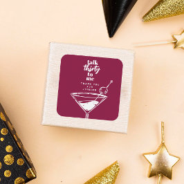 Adesivo Quadrado Fale 30 comigo, aniversário de 30 anos Cocktail Pa
