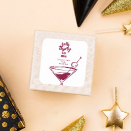 Adesivo Quadrado Fale Comigo 30 aniversário de 30 anos Martini