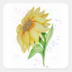Adesivo Quadrado Fale Jesus Sunflower