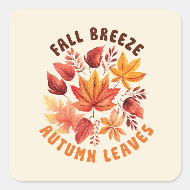 Adesivo Quadrado Fall Breeze, Autumn Leaves (Frente)