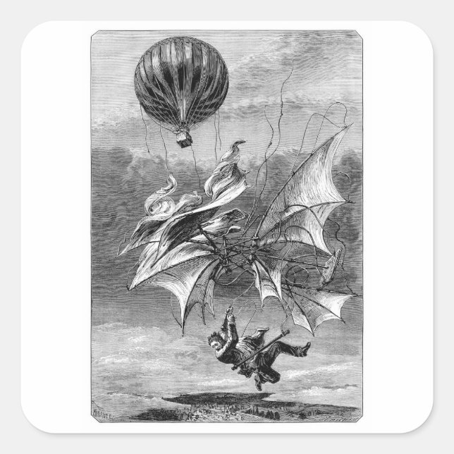 Adesivo Quadrado Fall of the Flying Man (Frente)