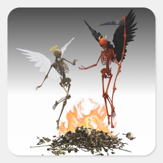 Adesivo Quadrado Fallen Angel Demon Devil Halloween (Frente)